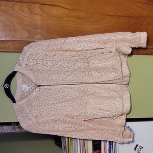 Lc Lauren Conrad zip front pink cardigan bomber jacket size 10